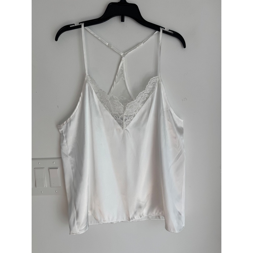 In Bloom by Jonquil Off White Satin Lace Racerback Slip Camisole GCE040 S/P NEW